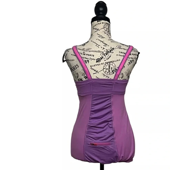 Lululemon Speed Tank Top Women’s 6 Purple Criss Cross Back Built-In Bra Athletic - Picture 3 of 9